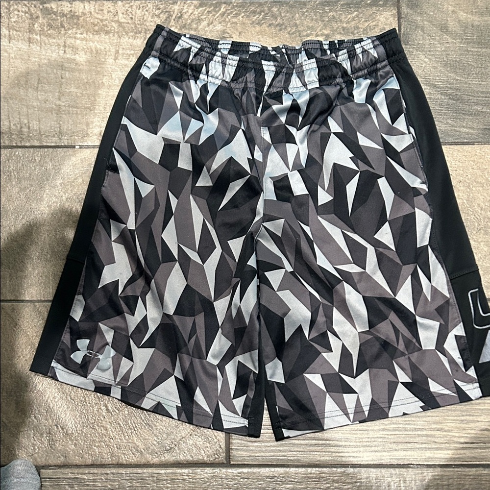 Under Armour Kids Geometric Patterned Shorts - Black and Gray